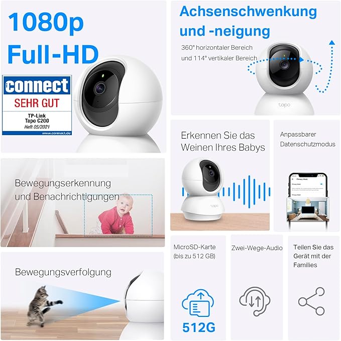 TP-Link Tapo C200 – Inteligentní bezpečnostní kamera 360°