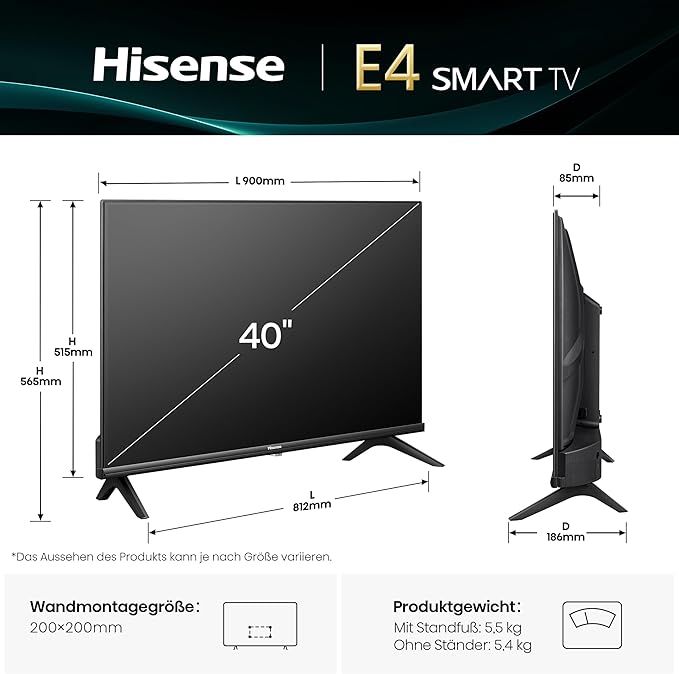 Hisense 40E4QT – 40" Full HD Smart TV